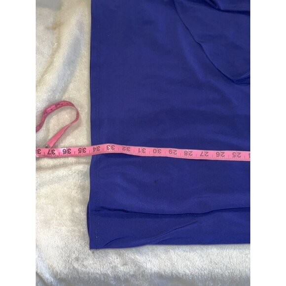 Betsy & Adam One-Shoulder Navy Blue Dress With Gold Sequin Strap size 14 - Picture 7 of 10